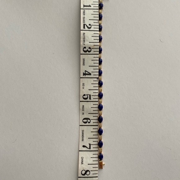 14K Lapis Lazuli Greek Tennis Bracelet - Picture 13 of 16
